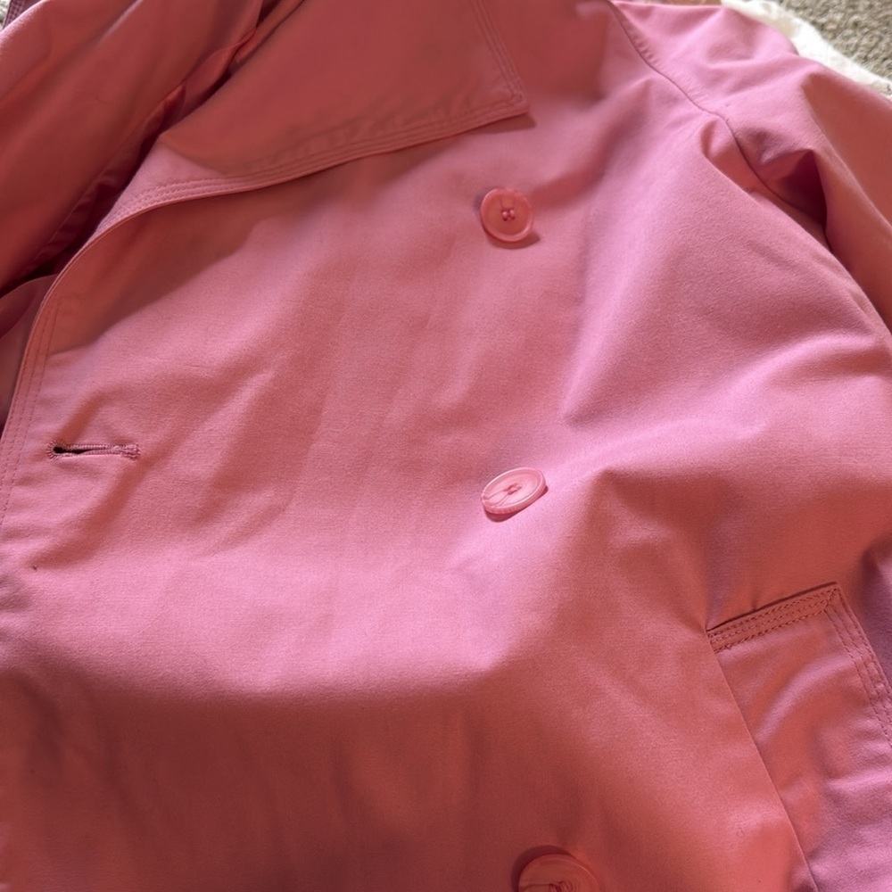 Elegant Pink Women's Trench Coat - Picture 7 of 7